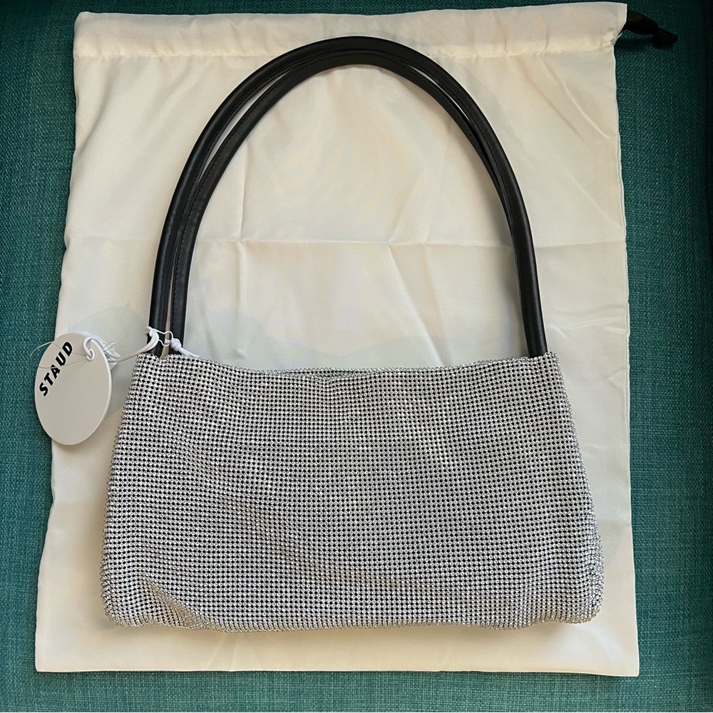 Last one! 🪩 STAUD Penny Crystal Mesh Shoulder Bag - Picture 10 of 16
